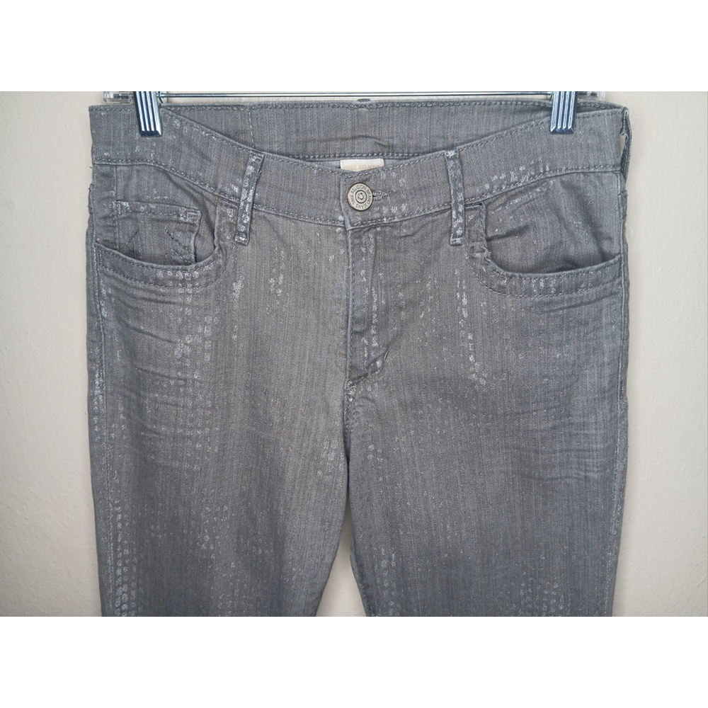 True Religion Chrissy Metallic Gray Snake Print Skinny Stretch Jeans Size 31 - Picture 5 of 12